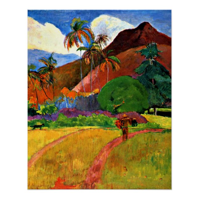 Póster Gauguin - Montañas Tahitianas (Anverso)