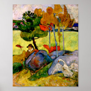 Póster Gauguin - Niño Bretón en un paisaje
