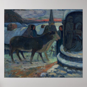 Póster Gauguin - Noche de Navidad (La bendición de los bu