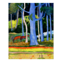 Gauguin - Paisaje con trompetas de árbol azul