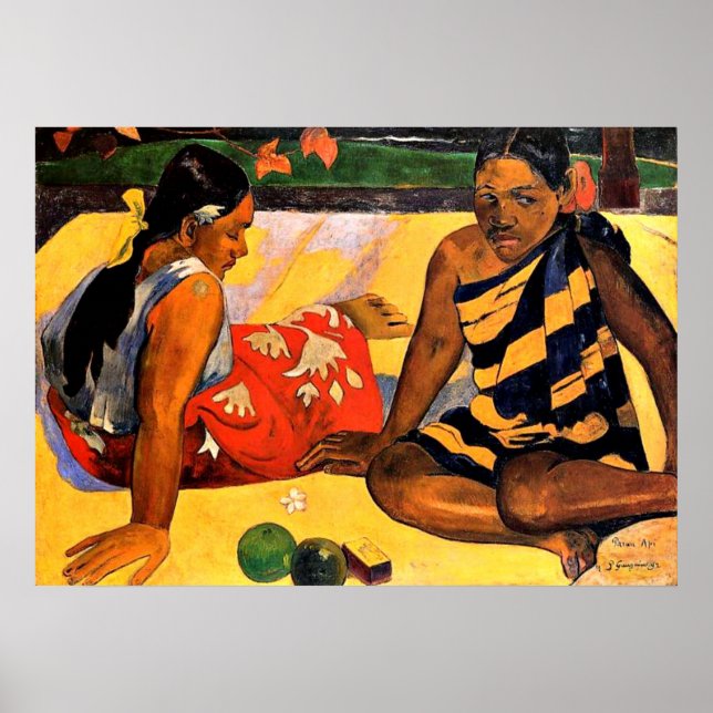 Póster Gauguin - ¿Qué hay de nuevo? Pintura de Paul Gaugu (Frente)