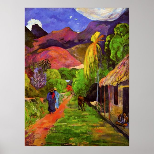 Póster Gauguin Road en el Poster Tahití (Frente)