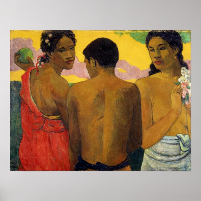 Póster Gauguin - Tres Tahitianos 1899 (Frente)