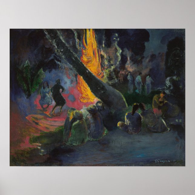 Póster Gauguin - Upa Upa (La danza del fuego) 1891 (Frente)