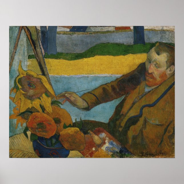 Póster Gauguin - Vincent Van Gogh Pintando Sunflowers (Frente)