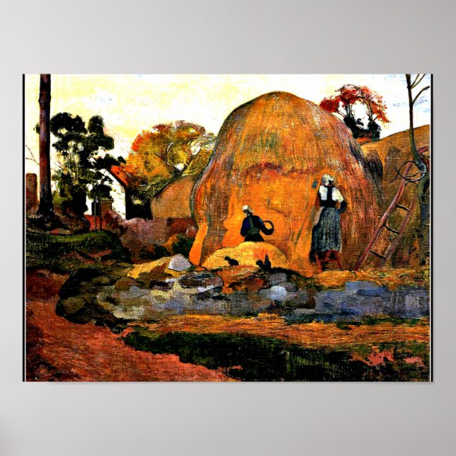 Póster Gauguin - Yellow Haystacks Golden Harvest (Frente)