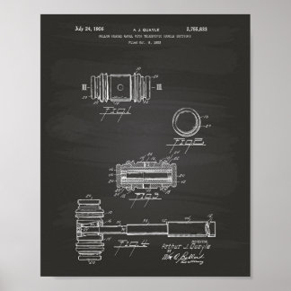 Póster Gavel of Justice 1956 Patent Art - Chalkboard
