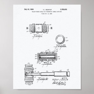 Póster Gavel of Justice 1956 Patent Art - Libro Blanco