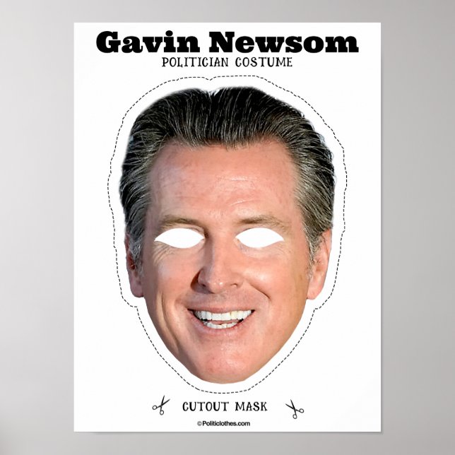 Póster Gavin Newsom Costume Máscara (Frente)