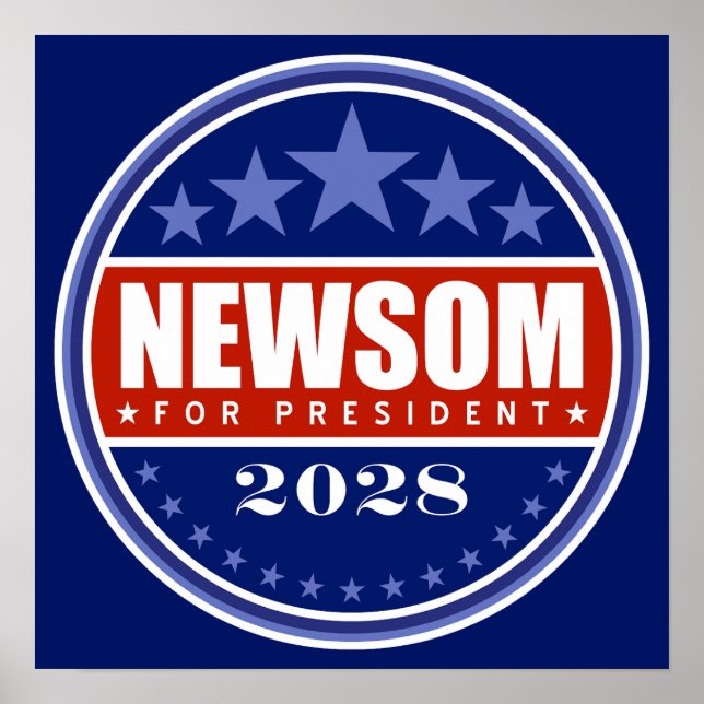 Póster Gavin Newsom Presidente 2028 (Frente)