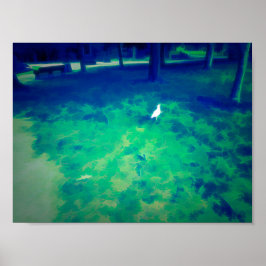 Póster Gaviota caminando sobre hierba aclara el efecto de