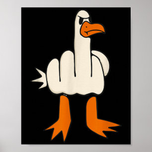 Póster Gaviota de Dedo Medio, Humor Adulto, Gesto Gracios