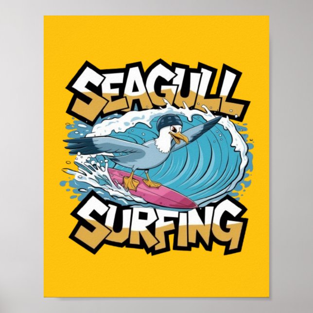 Póster Gaviota De Surfista De Invierno, Surf De Gaviota,  (Frente)