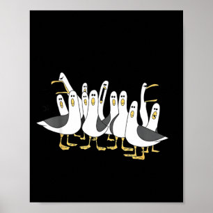 Póster Gaviota divertida mamá mamá vida oceánica día de l