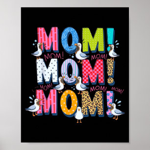 Póster Gaviota Mamá Humor Divertido Mamá Vida Oceánica Dí