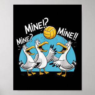 Póster Gaviota voleibol mía mía playa pájaro océano amor