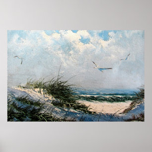 Póster Gaviotas en la playa