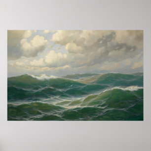 Póster Gaviotas sobre olas de Max Jensen