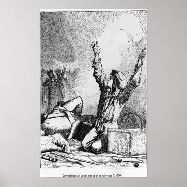 Póster Gavroche había caído sólo para levantarse de nuevo (Frente)