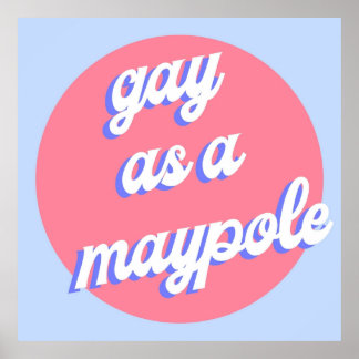 Póster Gay como maypolo AZUL ROJO Y ROYAL
