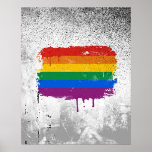 PÓSTER GAY FLAG DRIPPING