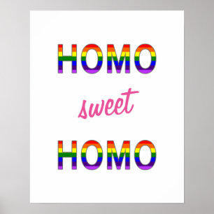 Póster Gay Funny Homo Sweet Homo