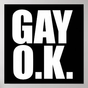 Póster Gay Ok Funny Text