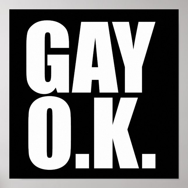 Póster Gay Ok Funny Text (Frente)