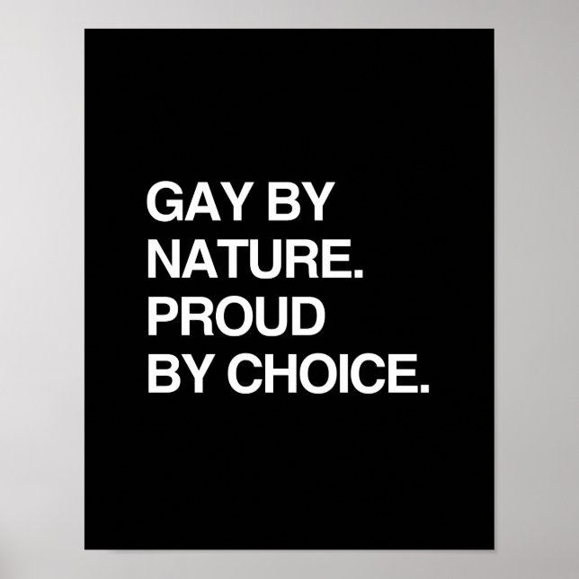 PÓSTER GAY POR NATURALEZA. ORGULLOSO POR ELECCIÓN (Frente)