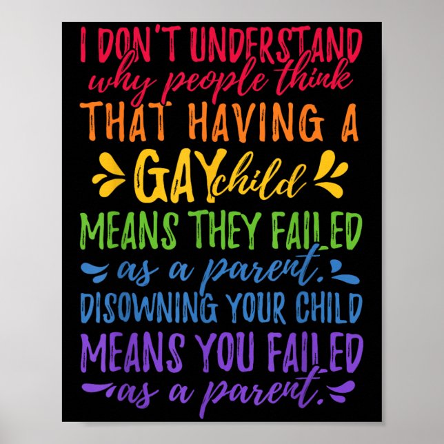 Póster Gay Pride - Proud Parent Mom Dad Parenting Quote  (Frente)