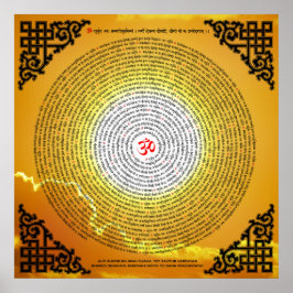 Póster Gayatri Mantra 108 veces en espiral