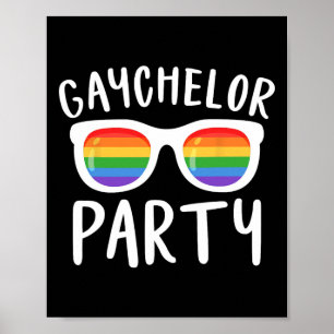 Póster Gaychelor Fiesta Lgbtq Gay Lesbian Bachiller del O