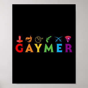 Póster Gaymer Divertido Orgullo Lgbt Gamer Gay Amante De