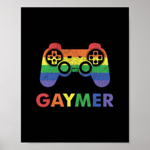 Póster Gaymer Orgullo Gay Arcoíris Jugador Juegos Lgbtq 