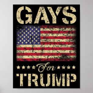 Póster Gays Para Las Estrellas De Trump Y La Bandera Esta