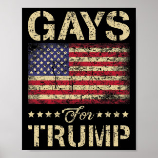 Póster Gays Para Las Estrellas De Trump Y La Bandera Esta