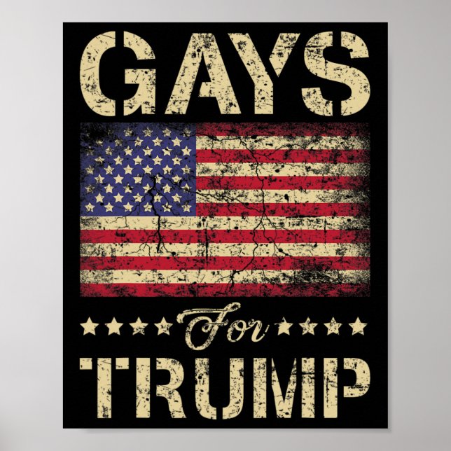 Póster Gays Para Las Estrellas De Trump Y La Bandera Esta (Frente)