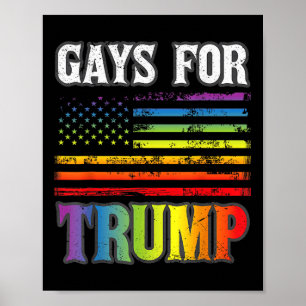 Póster Gays Para Trump Orgullo Lgbt Gay Bandera Arcoiris 