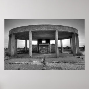 Póster Gazebo de la playa de Jones (blanco y negro)