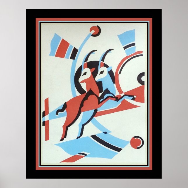 Póster Gazelle Art Deco de 1930 (Frente)