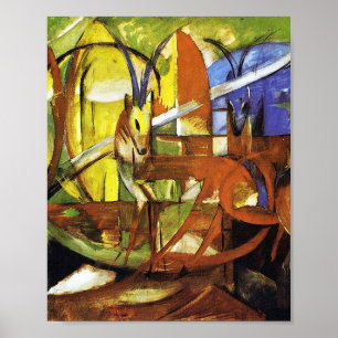 Póster Gazelles de Franz Marc