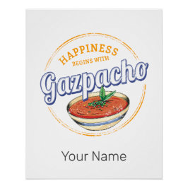 Póster Gazpacho Soup Retro Cook Vintage Gourmet España