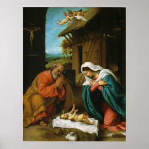 Póster Geburt de Natividad Christi de Lorenzo Lotto