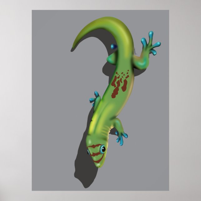 Póster Gecko del Día del Polvo Oro (Frente)