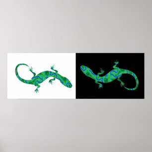 Póster Gecko verde