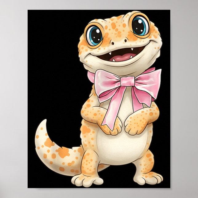 Póster Geco Coquette con Lazo de Cinta Rosa Chicas Divert (Frente)