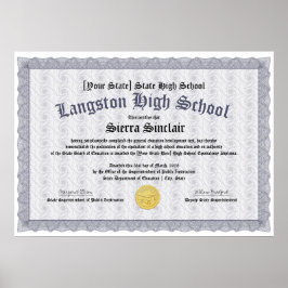 Póster GED General High School Equivalency Diploma Copy