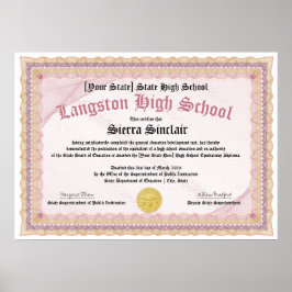 Póster GED General High School Equivalency Diploma Copy