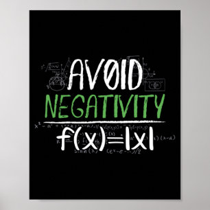 Póster Geek de Matemáticas Divertido Evita la Negatividad