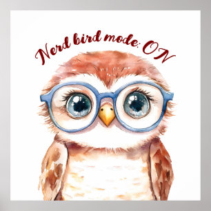Póster Geek Nerd Bird